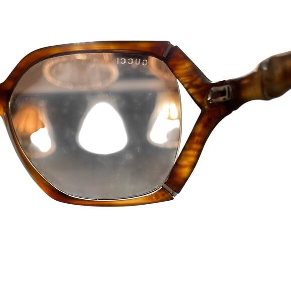 Gucci Bamboo Sunglasses GG0505S Brown Horn Rounded Square with Case main image 4